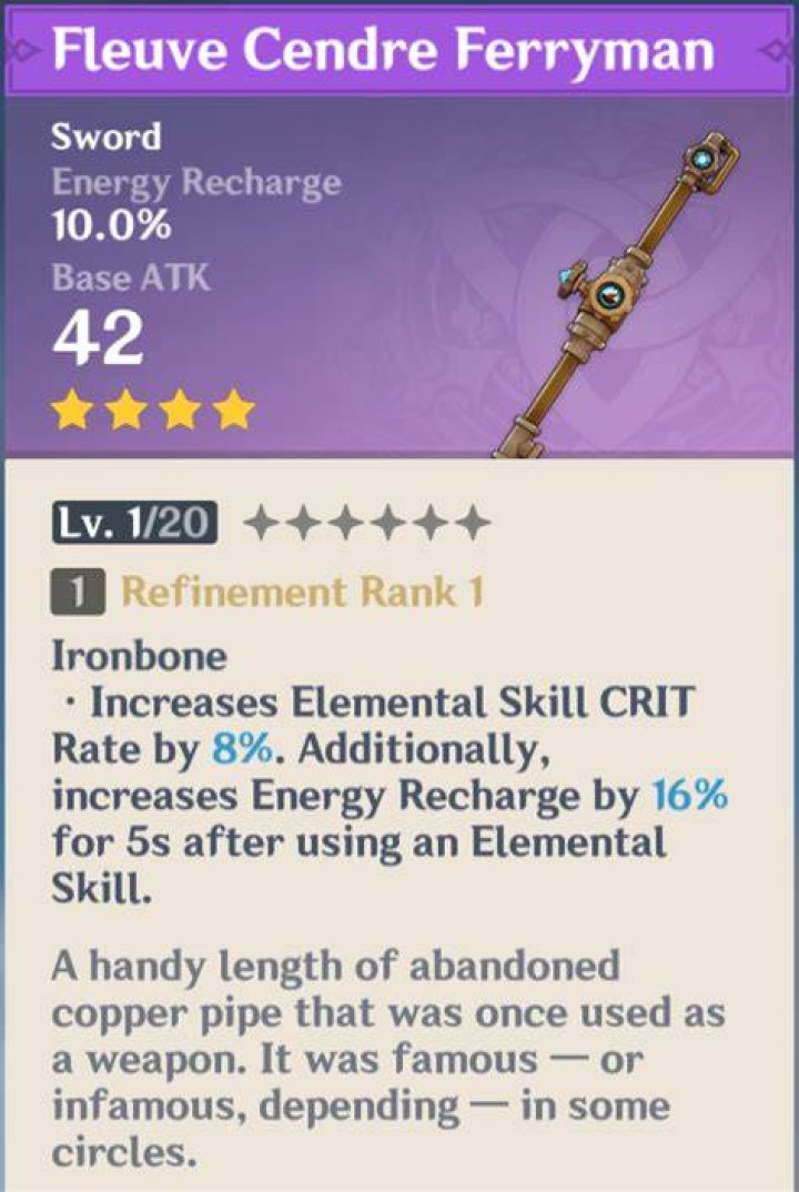 How To Get the Fleuve Cendre Ferryman Sword In Genshin Impact