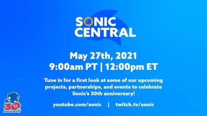 Sonic Central live stream 30th anniversary
